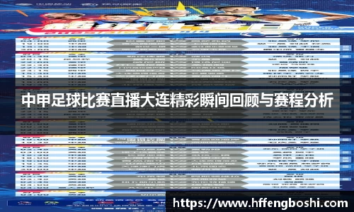 中甲足球比赛直播大连精彩瞬间回顾与赛程分析